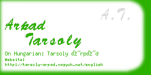 arpad tarsoly business card